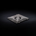 Grillplatte mitte geschlitzt - Edelstahl 10mm massiv - Passend für Feuerschale Quadrat 80