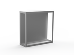 Kaminholzregal - gebürsteter Edelstahl - Rückwand