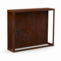 Kaminholzregal STANDARD 120 × 120 cm - natürliche Rostpatina - Rückwand