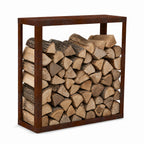Kaminholzregal STANDARD 120 × 120 cm - natürliche Rostpatina - Offen