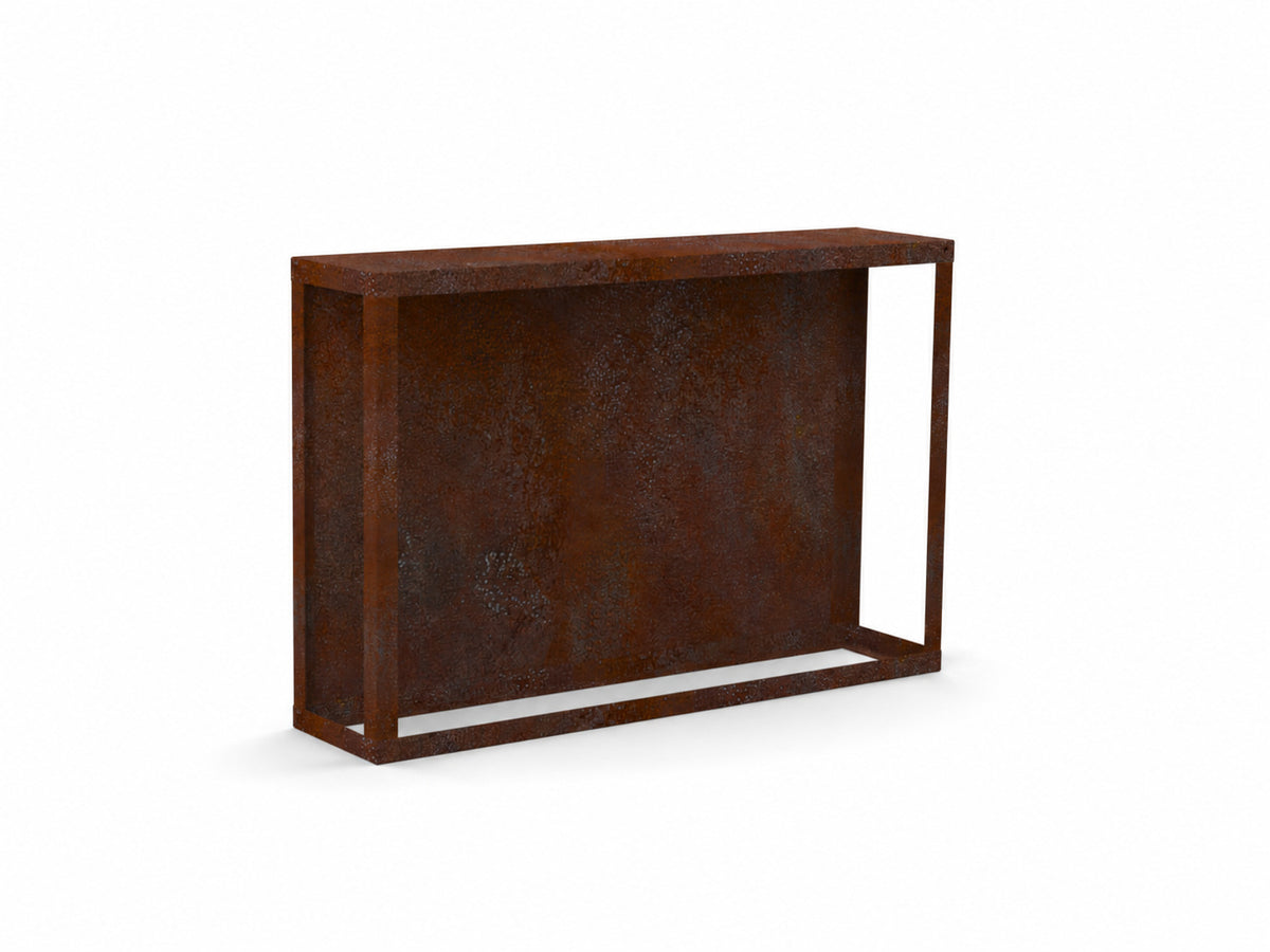 Kaminholzregal STANDARD 200 × 120 cm - natürliche Rostpatina - Rückwand