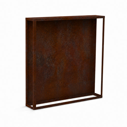 Kaminholzregal STANDARD 200 × 200 cm - natürliche Rostpatina - Rückwand