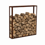 Kaminholzregal STANDARD 200 × 200 cm - natürliche Rostpatina - Offen - Variante