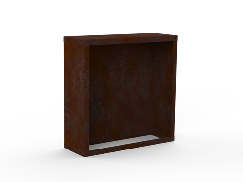 Kaminholzregal - natürliche Rostpatina - Rückwand+Seitenwände
