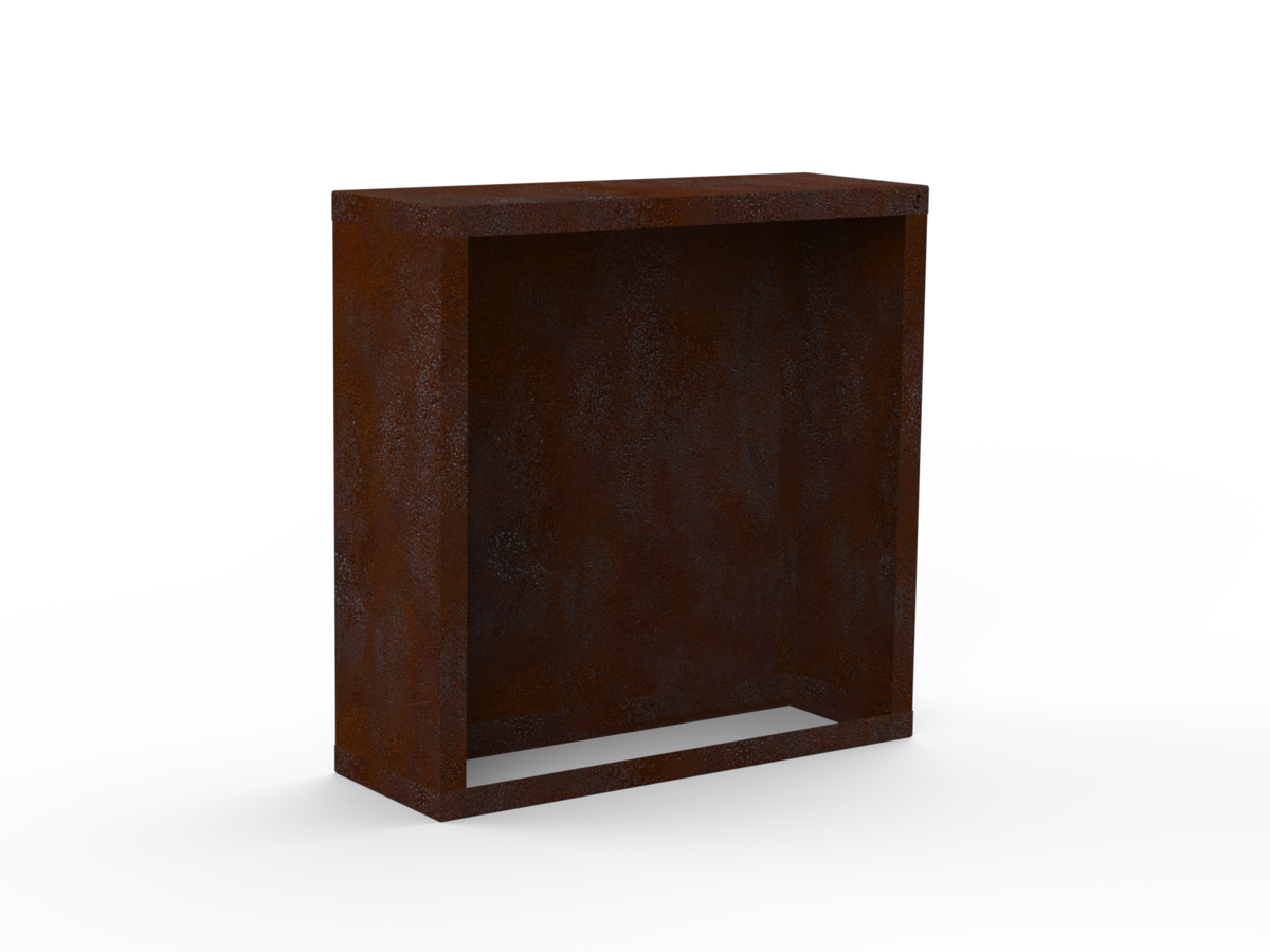 Kaminholzregal - natürliche Rostpatina - Rückwand+Seitenwände