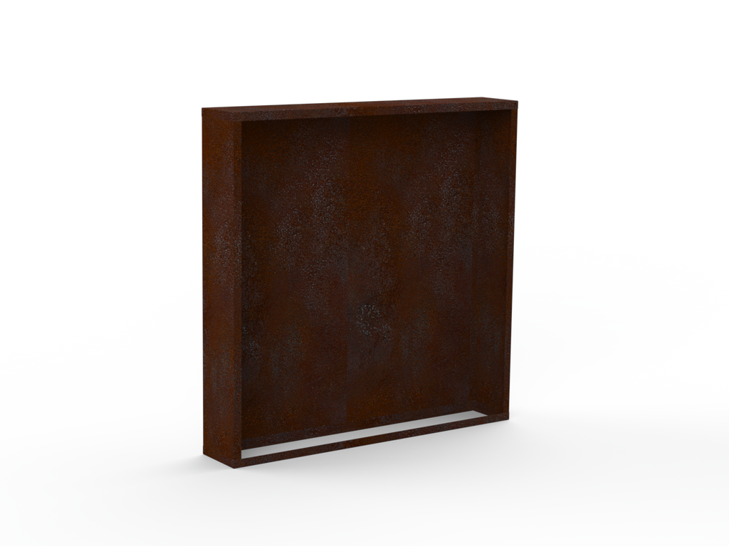 Kaminholzregal - natürliche Rostpatina - Rückwand+Seitenwände