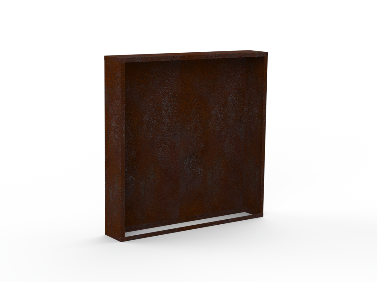 Kaminholzregal - natürliche Rostpatina - Rückwand+Seitenwände