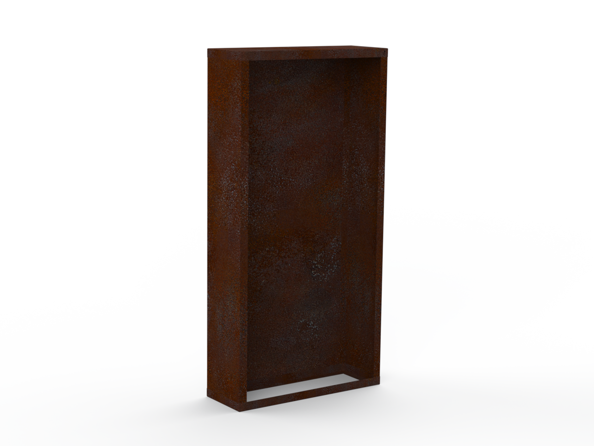 Kaminholzregal - natürliche Rostpatina - Rückwand+Seitenwände