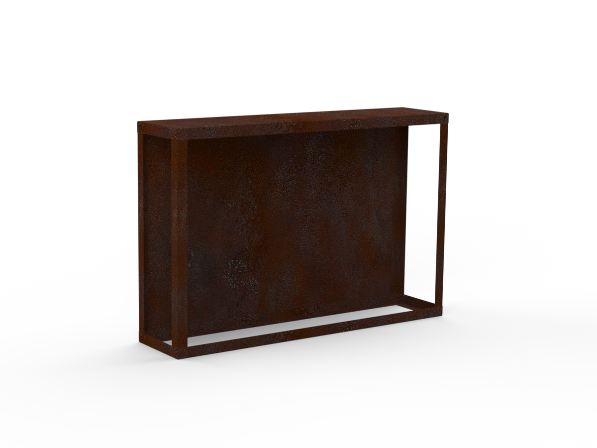 Kaminholzregal - natürliche Rostpatina - Rückwand