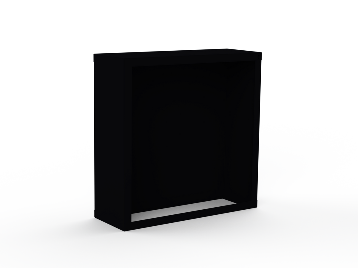 Kaminholzregal - Schwarz matt - Rückwand+Seitenwände