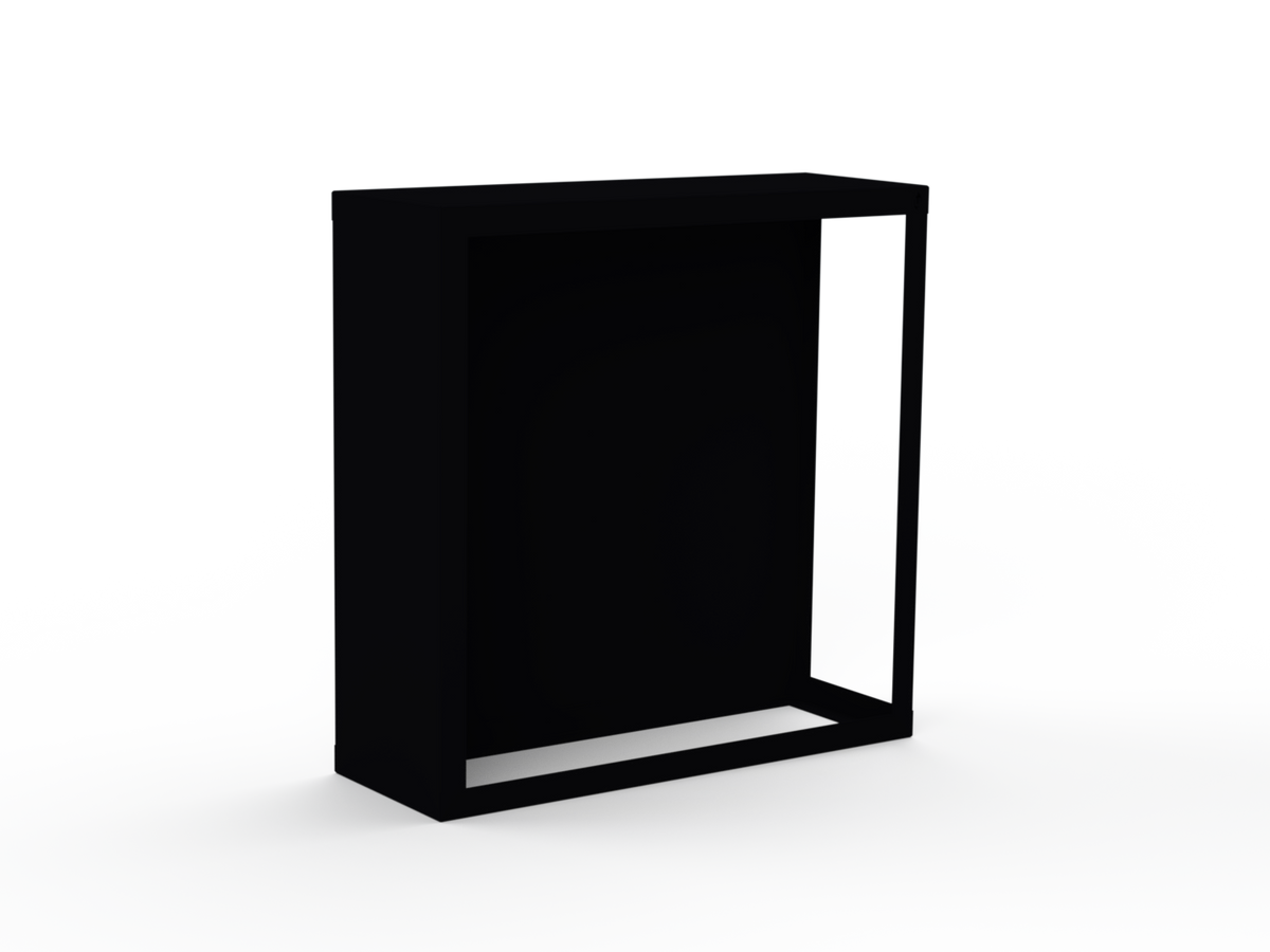 Kaminholzregal - Schwarz matt - Rückwand+Seitenwand links