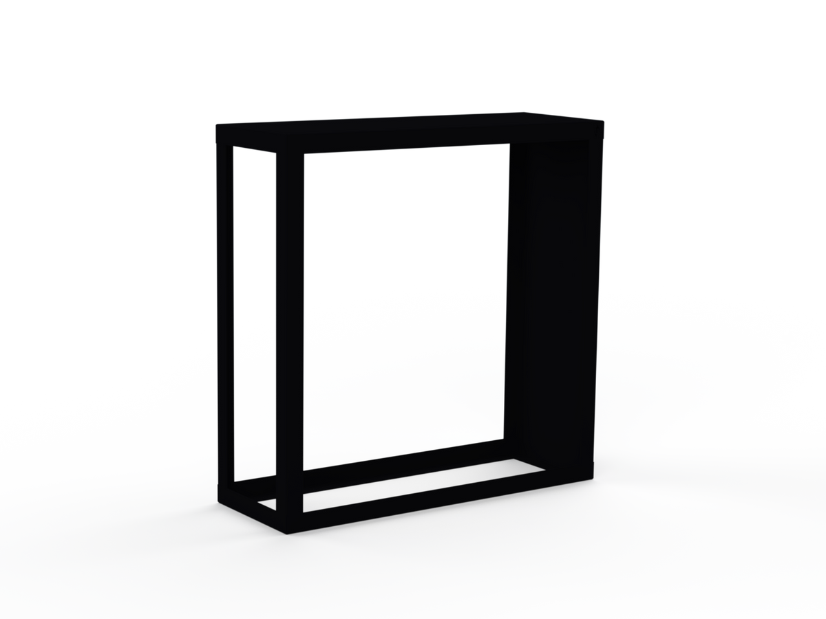 Kaminholzregal - Schwarz matt - Rechte Seitenwand