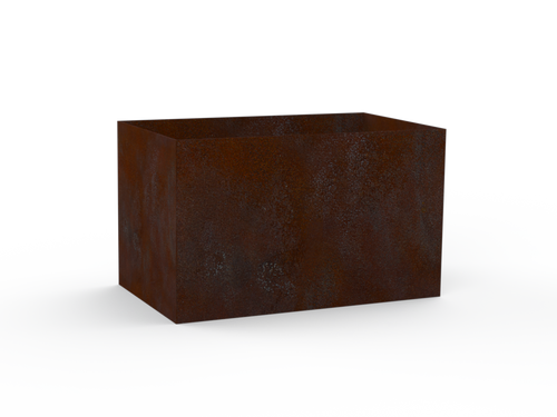 Pflanzentopf Cubo - natürliche Rostpatina - mit geschlossenem Boden