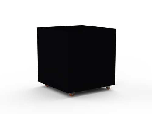 Pflanzentopf Cubo - Schwarz matt - mit Boden und Rollen