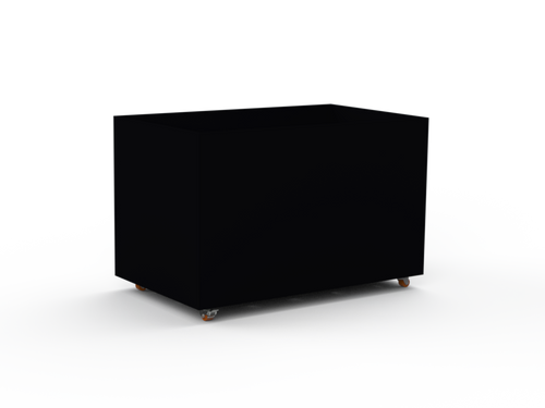 Pflanzentopf Cubo - Schwarz matt - mit Boden und Rollen