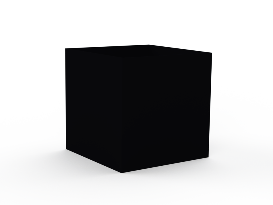 Pflanzentopf Cubo - Schwarz matt - mit geschlossenem Boden - Variante