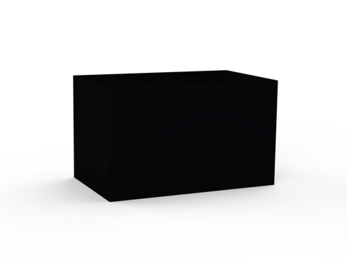 Pflanzentopf Cubo - Schwarz matt - mit geschlossenem Boden